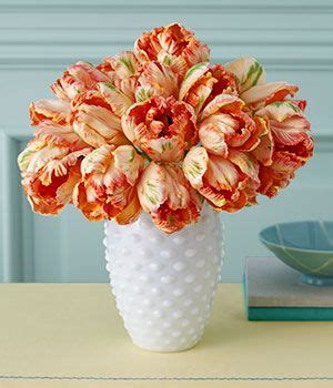 milk glass and flowers Parrot Tulips Bouquet, Flowers Bouquet, Bouquets, March Wedding Flowers ...
