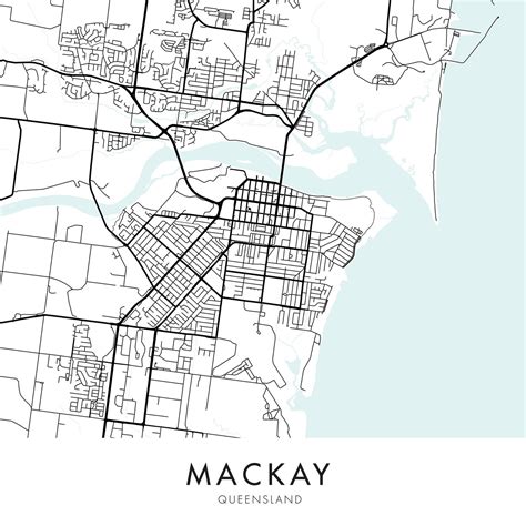 Mackay Queensland Australia City Map Print Wall Art Print | Etsy