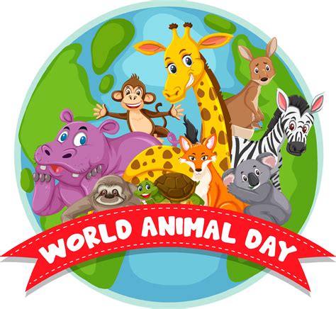 World Animal Day poster with wild animals 5186693 Vector Art at Vecteezy