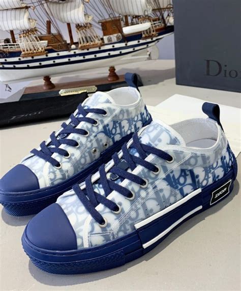 ChristIan Dior B23 Low-Top Sneaker In Blue Dior Oblique Blue - AlimorLuxury