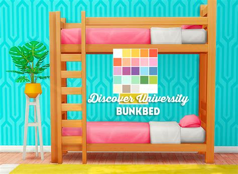 [ts4] Decent dorm D.U bunkbed - recolor | Sims, Sims 4 beds, Sims 4