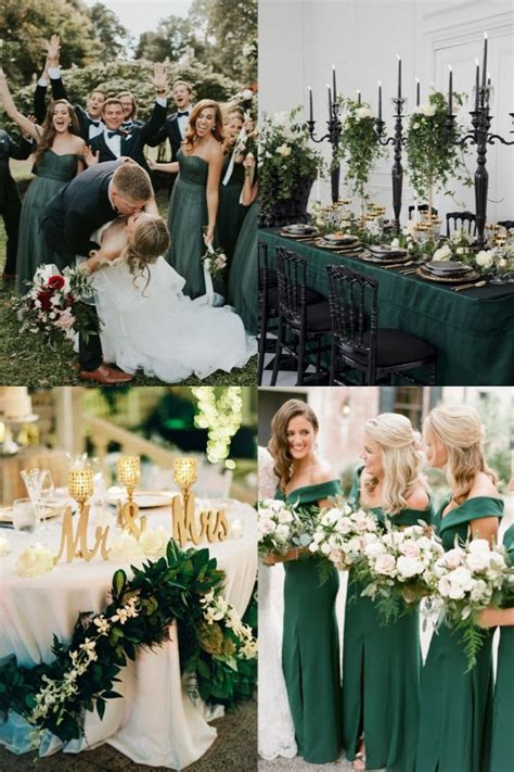 20 Hunter Emerald Green Wedding Color Ideas You’ll Love | Green wedding colors, Wedding colors ...