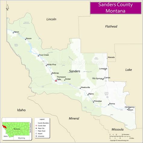 Map of Sanders County, Montana - Where is Located, Cities, Population ...