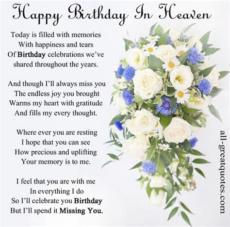 Happy Birthday Quotes and Images to Someone in Heaven