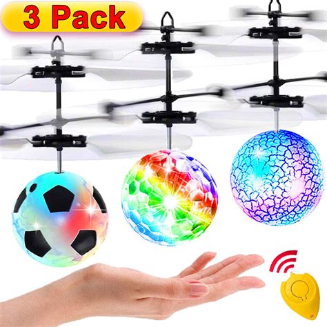 3 Pack Flying Ball Kids Toys RC Flying Toys Hand Control Helicopter Infrared Induction Childrens ...