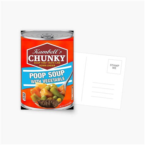 "POOP SOUP WITH VEGATABLES" Postcard for Sale by RedBubbleBoom | Redbubble