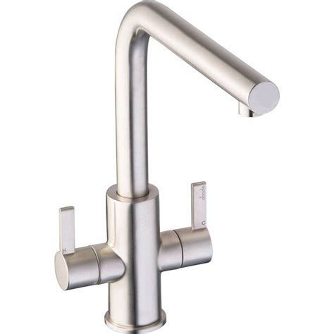 Abode Althia Brushed Steel Twin Lever Kitchen Sink Mixer Tap AT1257 - Abode from TAPS UK