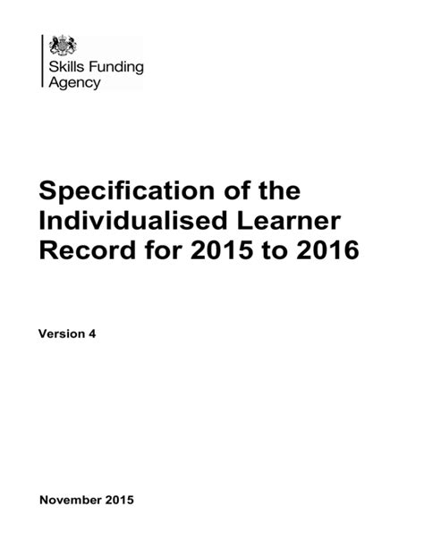 ILR specification 2015 to 2016