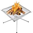 Amazon.com : Portable Outdoor Fire Pit 22 Inch Upgrade Foldable Stainless Steel Mesh Fire Pit ...