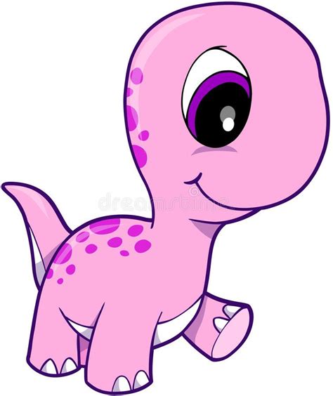 Pink Dinosaur. Cute Pink Dinosaur Vector Illustration , #AFF, #Dinosaur, #Pink, #Cute, # ...