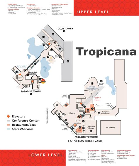 Las Vegas Tropicana hotel map - Ontheworldmap.com