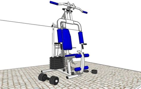 Weight lifting 3d elevation equipment detail model dwg file - Cadbull