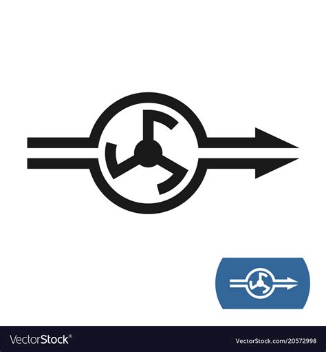 Water pump icon with flow direction arrows Vector Image