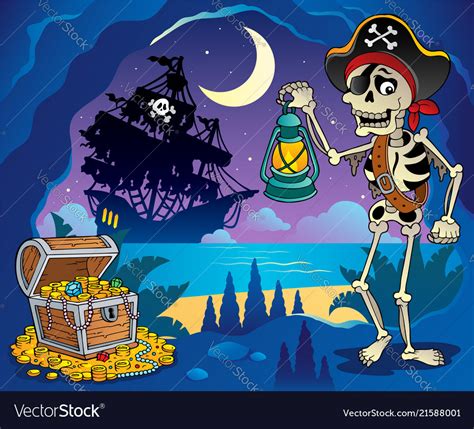 Pirate cove theme image 2 Royalty Free Vector Image