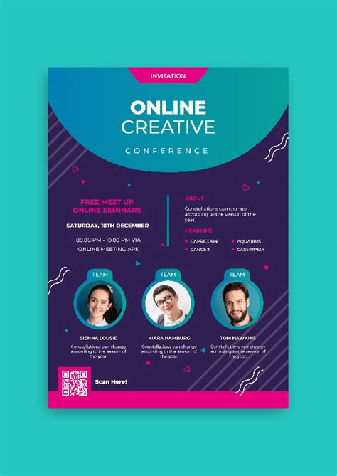 Edit this Memphis Creative Online Webinar Flyer design online