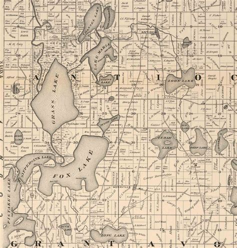 Lake County Illinois 1873 Old Wall Map Reprint With - Etsy