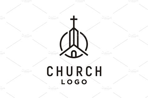 Church Building & Cross Tower Logo | Creative Logo Templates ~ Creative Market