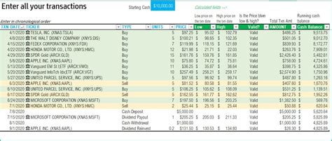 Stock Portfolio Tracker Excel Template - Etsy