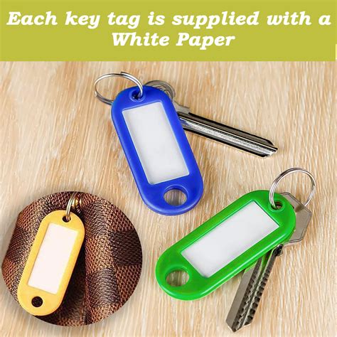 PLASTIC KEY TAGS KEYRINGS MIX ASSORTED COLOUR ID NAME LABEL FOB 5 10 25 ...