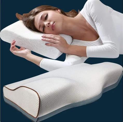 Ergonomic Support Pillow with Butterfly Wings Shape Sleep Memory Foam Eyelash Extension Lash ...