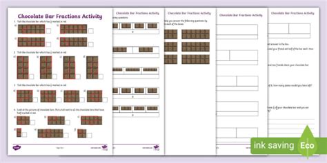 👉 Chocolate Bar Fractions Activity - Twinkl - KS1 - Maths