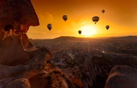 Hot Air Balloons At Sunset