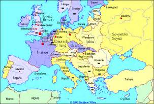 Map of Europe between the World Wars