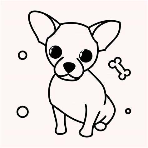 Cute Cartoon Vector Illustration icon of a Chihuahua puppy dog. It is outline style. 2755408 ...