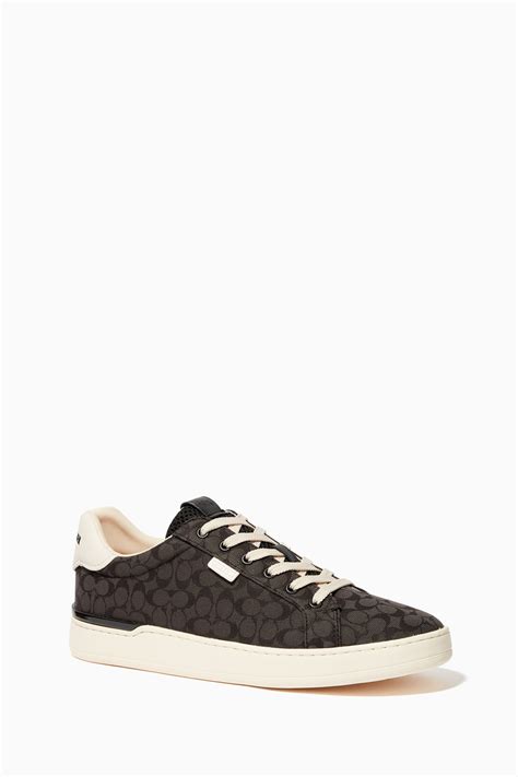 Shop Coach Black Lowline Signature Jacquard Sneakers for Women | Ounass UAE