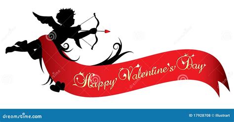 Happy Valentines Day Banner Stock Vector - Illustration of clip, cupid ...