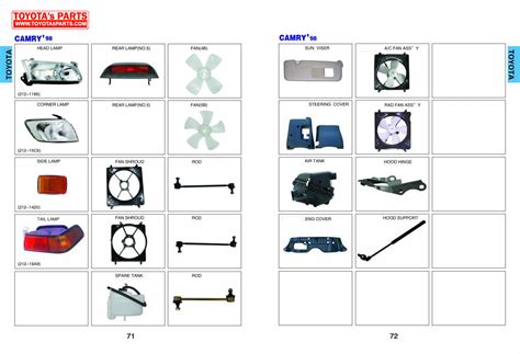 Toyota Body Parts Catalog, Head Lamp, Rear Lamp, Bumper, Grille, Fan ...