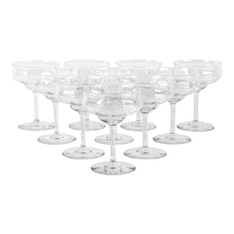 Vintage Baccarat Crystal Coupe Glasses- Set of 10 | Chairish