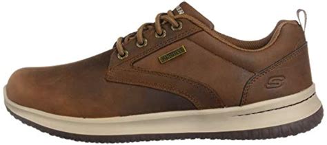 Skechers Leather Delson-antigo Waterproof Bungee Slip On Sneaker in Brown for Men - Lyst