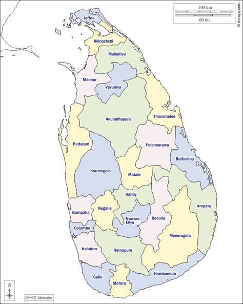 Sri Lanka Map Of Districts