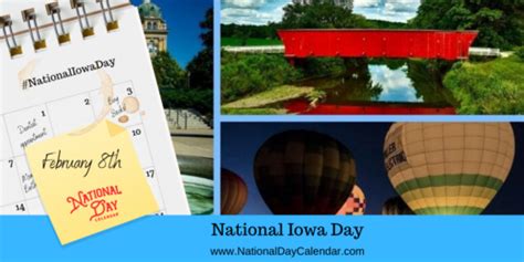 NATIONAL IOWA DAY - February 8 | National, National day calendar, Iowa