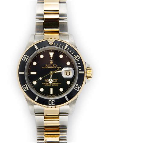 Rolex Submariner Date Steel and Gold Black Dial 16613 | Watch & Bullion