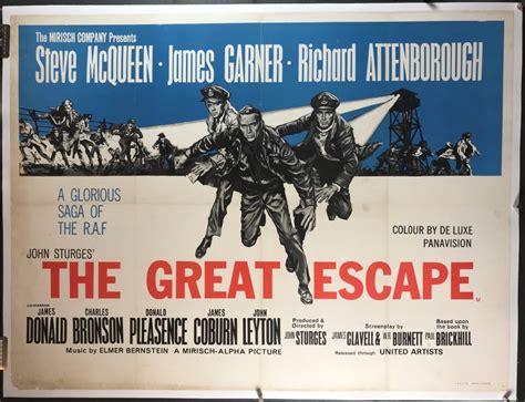 THE GREAT ESCAPE Original Steve McQueen British Quad Movie Poster ...