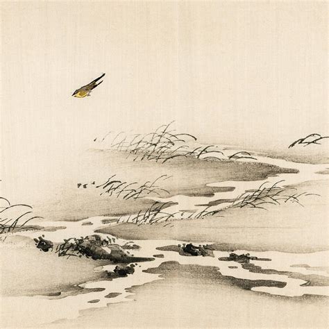 Bird Over Pond Traditional Japanese Landscape Digital Art by Cozy Guru - Fine Art America