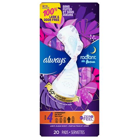 Always Radiant Flexfoam Pads For Women Size 4 Overnight - Shop Pads & Liners at H-E-B