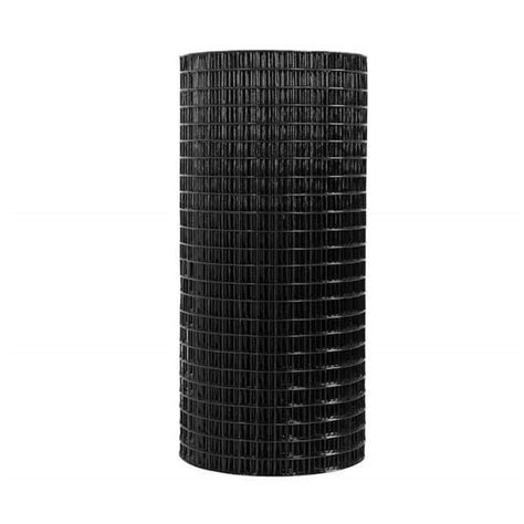 allFENZ 4 ft. x 100 ft. 16-Gauge Black Vinyl Coated Welded Wire Fence with 1 in. x 1 in. Mesh ...