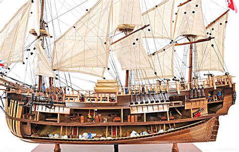 HMS Bark Endeavour Cutaway Wooden Tall Ship Model 37" Sailboat - CaptJimsCargo