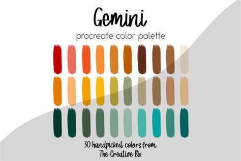 Gemini Procreate Color Palette Zodiac Color Palette Hex Ireland ...