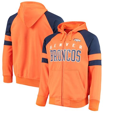 Men's Denver Broncos Hands High Orange Lifestyle League Full-Zip Hoodie