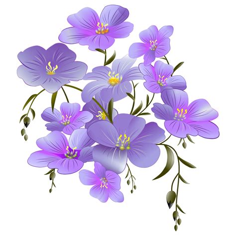鲜花剪贴画紫色 免费图片 - Public Domain Pictures