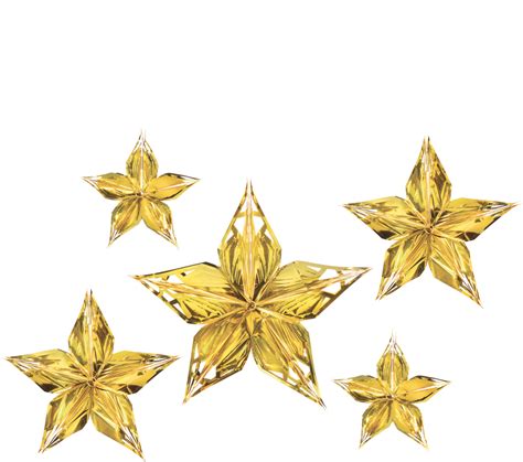 Metallic Gold Star Decorations, 5-pk | Party City