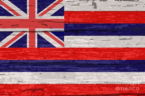 Hawaii State Flag On Old Timber Digital Art by Bigalbaloo Stock | Pixels