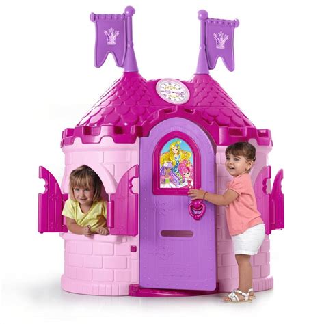 ECR4Kids Junior Princess Palace Playhouse, Pink Castle Play House ...