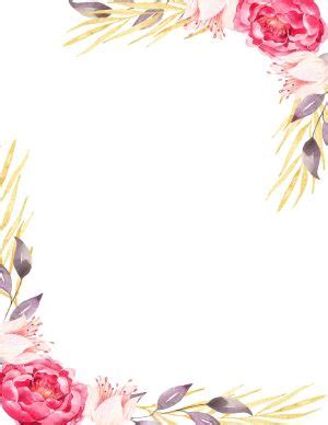 Free Flower Border | Watercolor and Clipart Borders