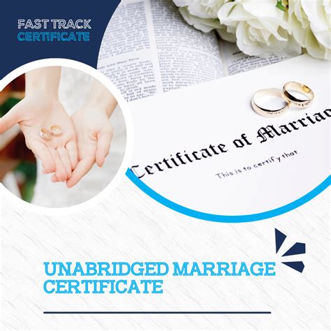 UNABRIDGED MARRIAGE CERTIFICATE – FAST TRACK CERTIFICATE