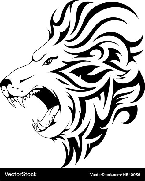 Lion tribal tattoo design Royalty Free Vector Image